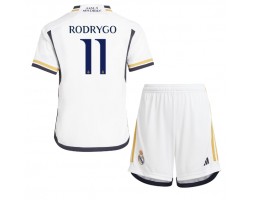 Real Madrid Rodrygo Goes #11 Hjemmebanesæt Børn 2023-24 Kort ærmer (+ korte bukser)